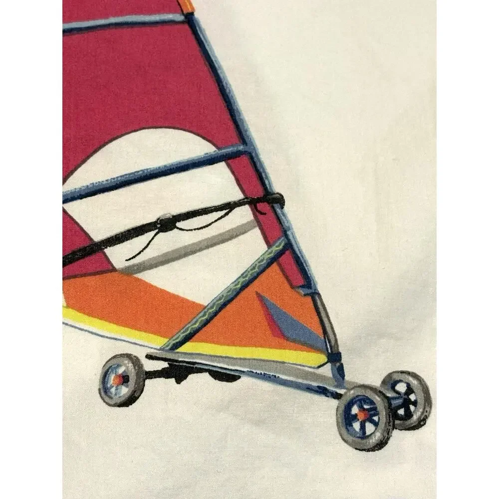 Vtg 90s Ralph Lauren Polo Jeans Co Pillowcase Land Yacht Sailing Sandsurfer USA